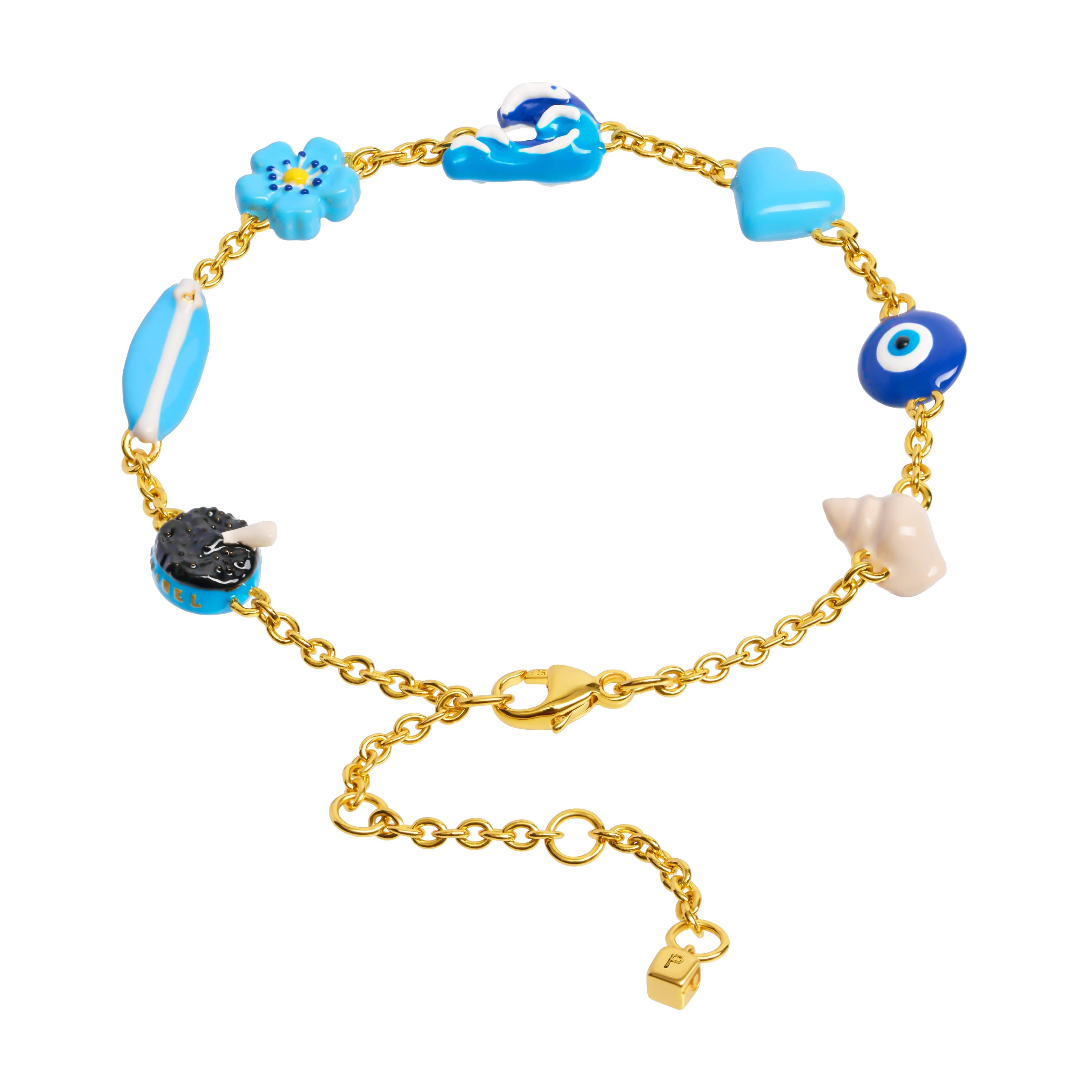 Azure Mini Charm Bracelet (Gold) - Image 4