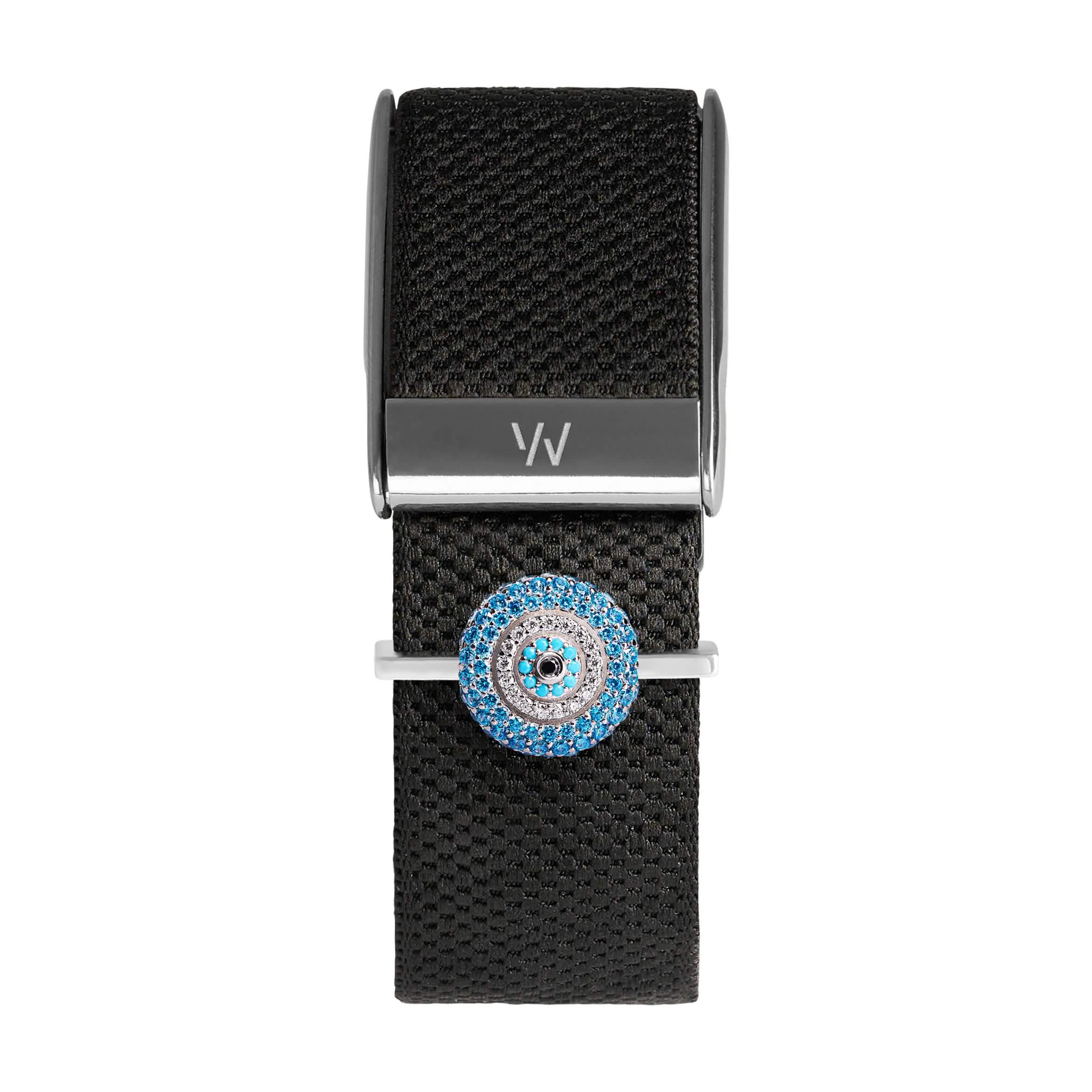 Baby Blue Evil Eye Stoneset Whoop Charm - Image 3
