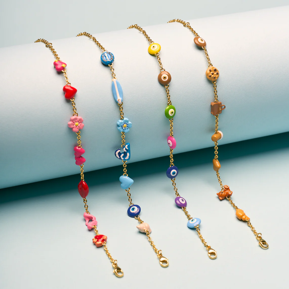 Caramel Mini Charm Bracelet (Gold) - Image 5