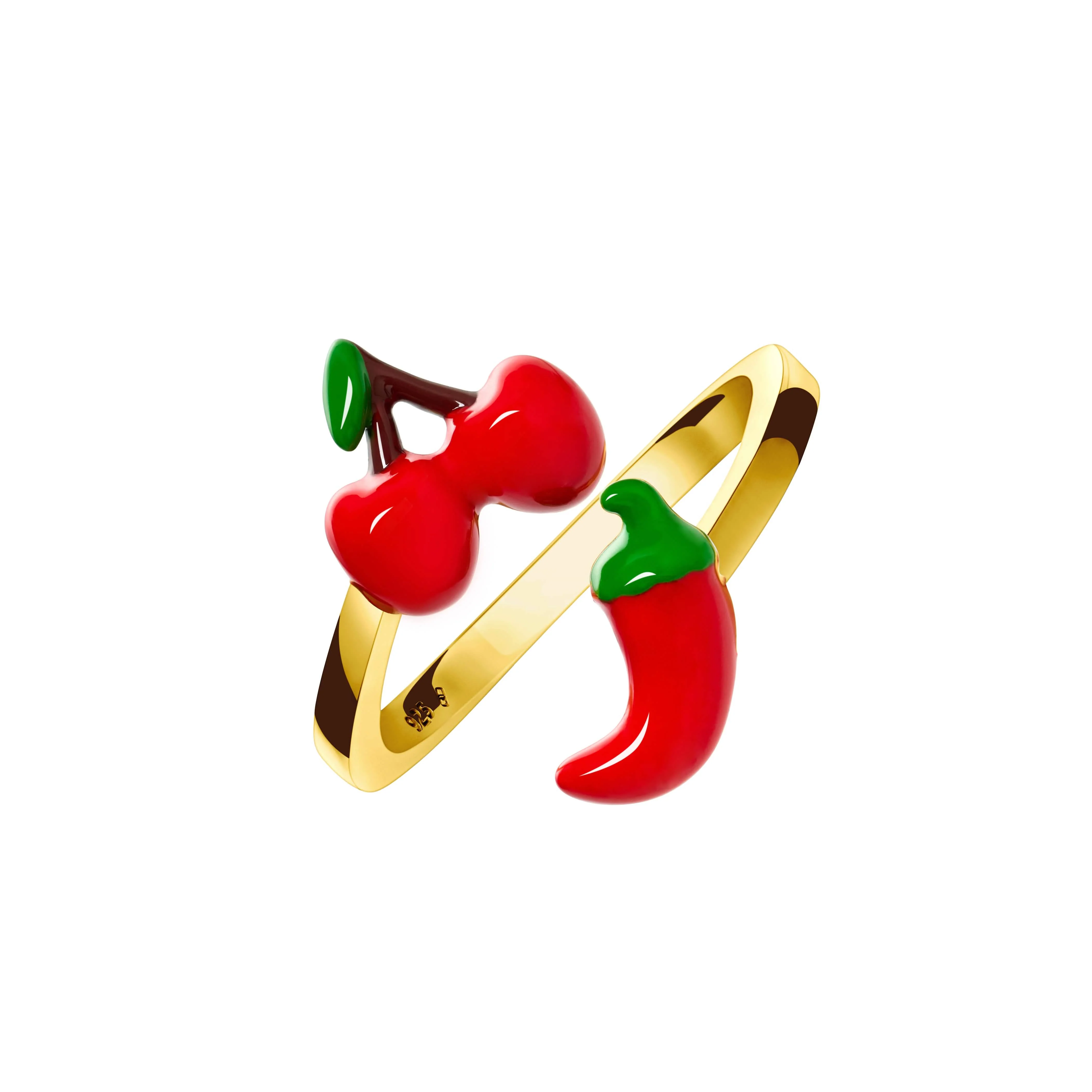 Cherry & Chilli Wrap Ring (Gold) - Image 2