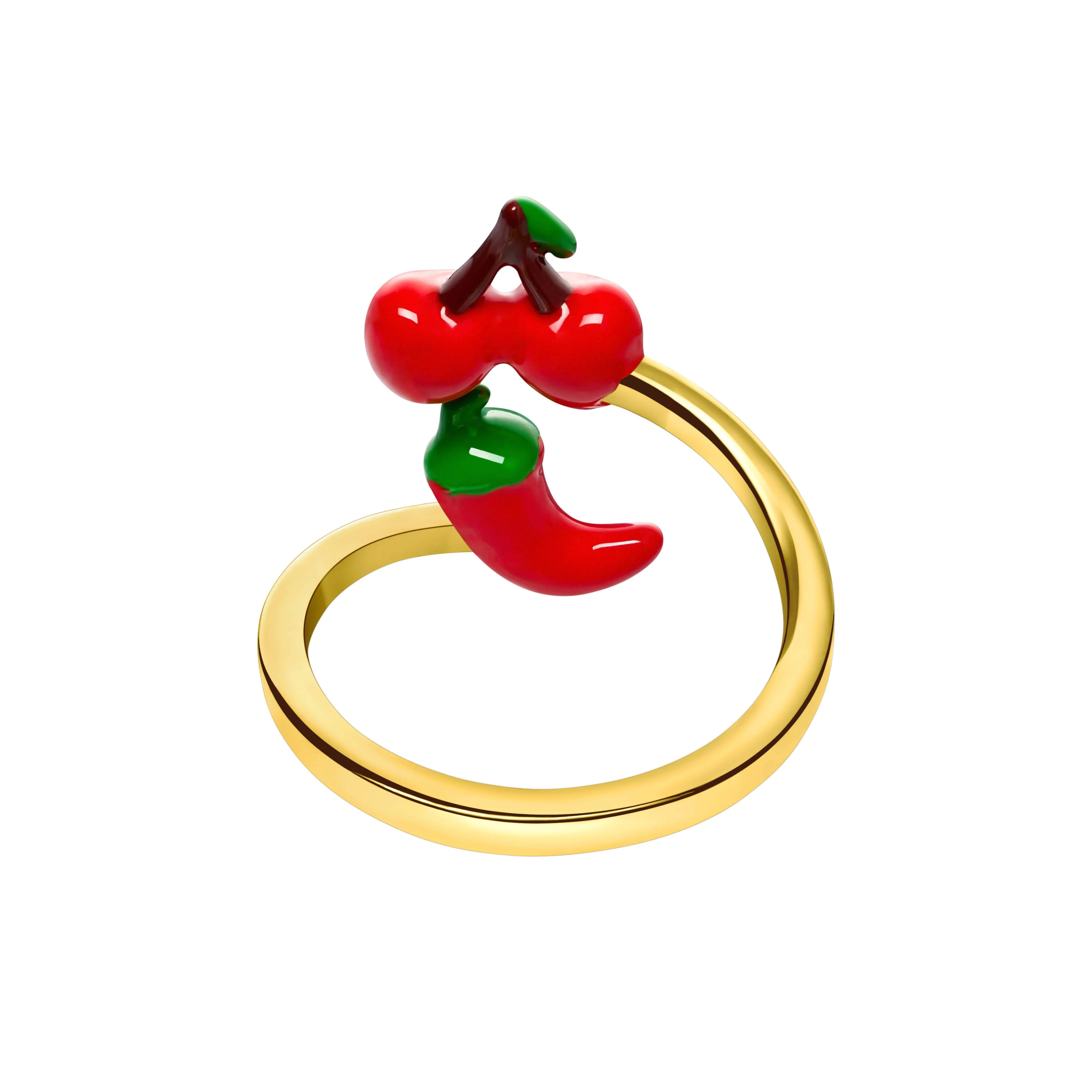 Cherry & Chilli Wrap Ring (Gold) - Image 3