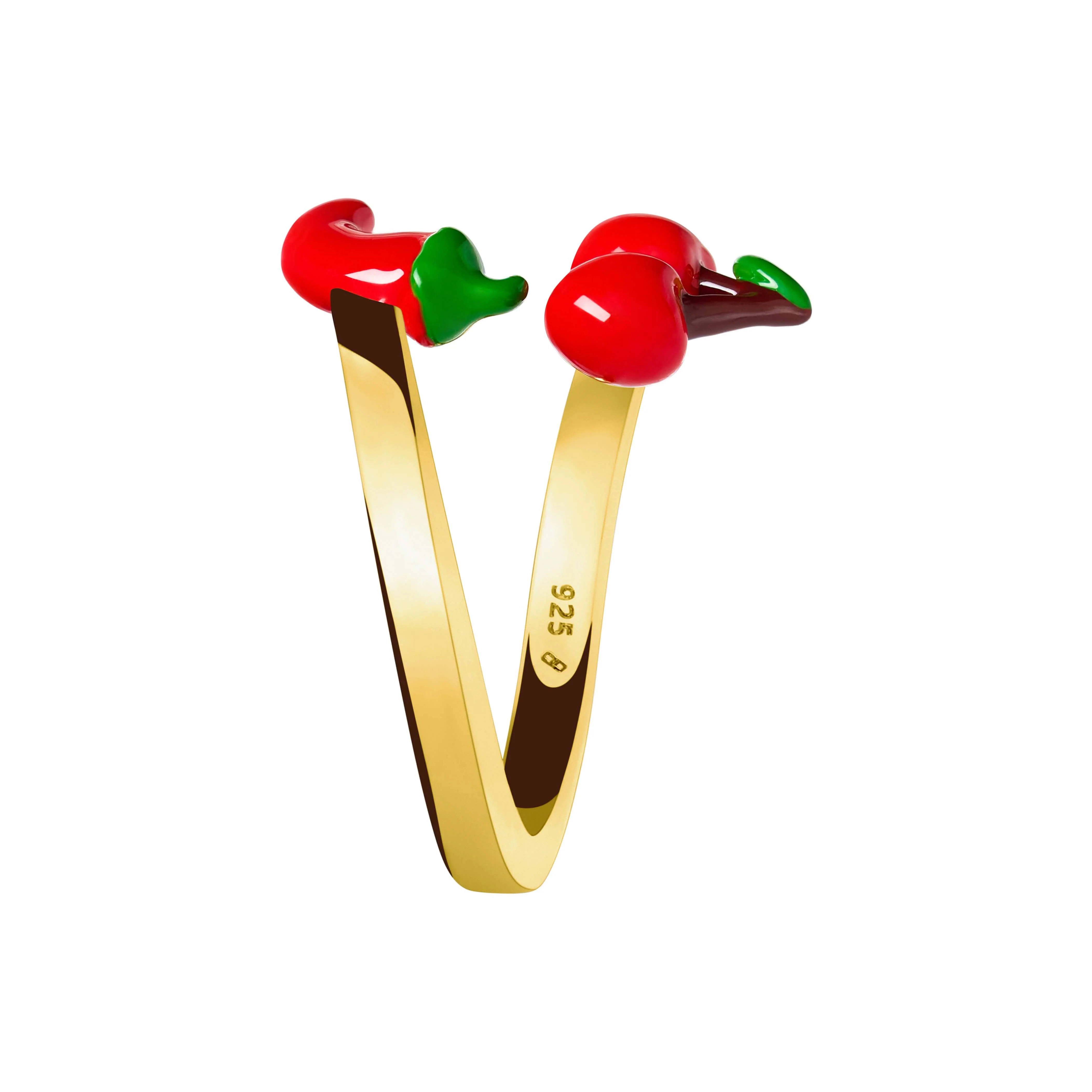 Cherry & Chilli Wrap Ring (Gold) - Image 5