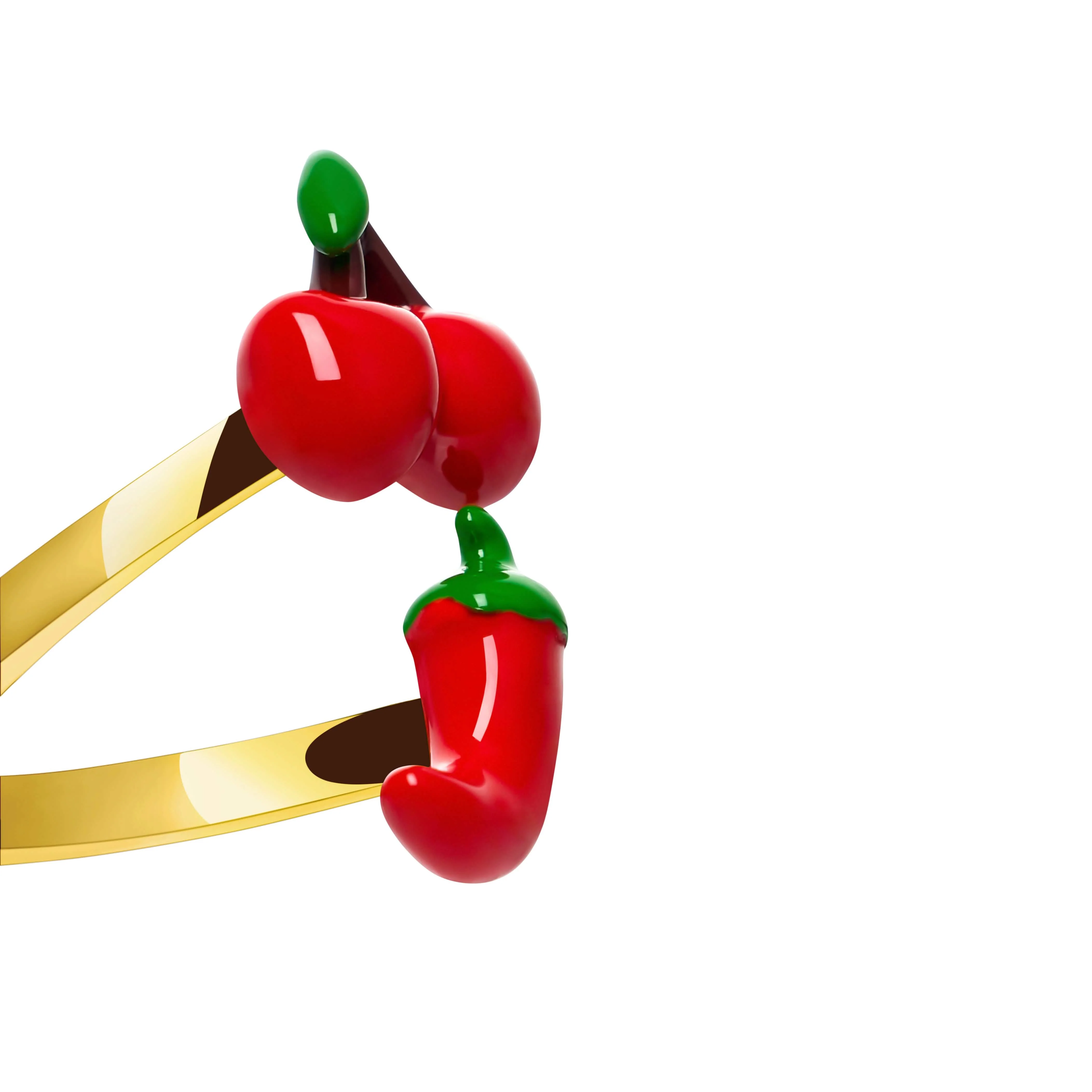 Cherry & Chilli Wrap Ring (Gold) - Image 6