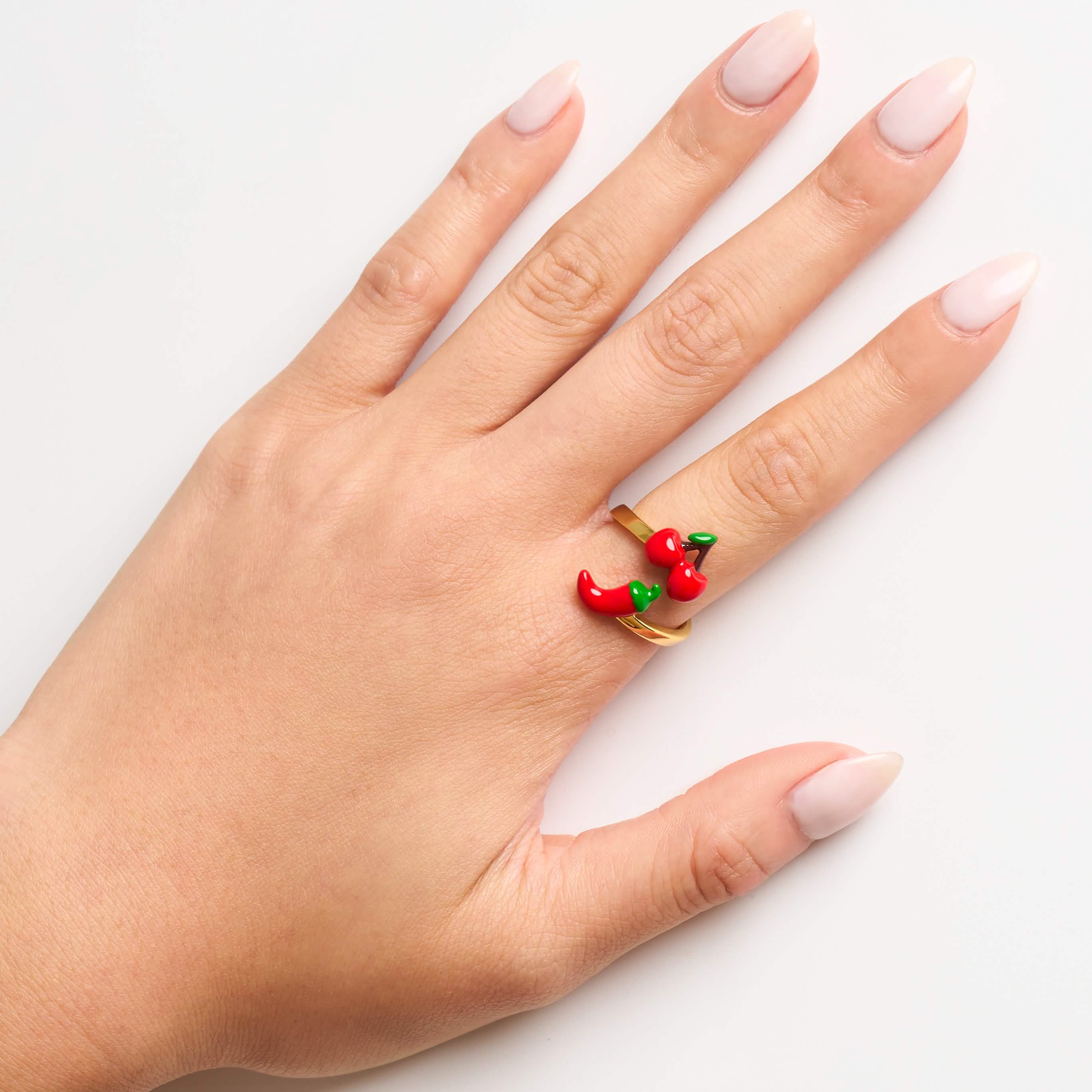 Cherry & Chilli Wrap Ring (Gold) - Image 7