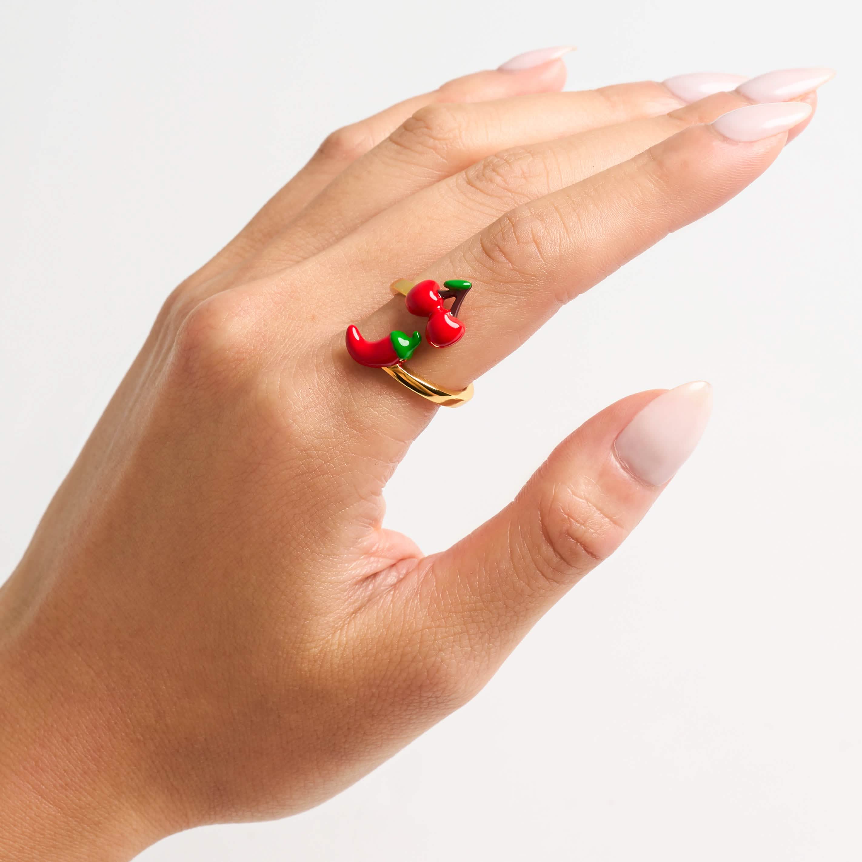 Cherry & Chilli Wrap Ring (Gold) - Image 8