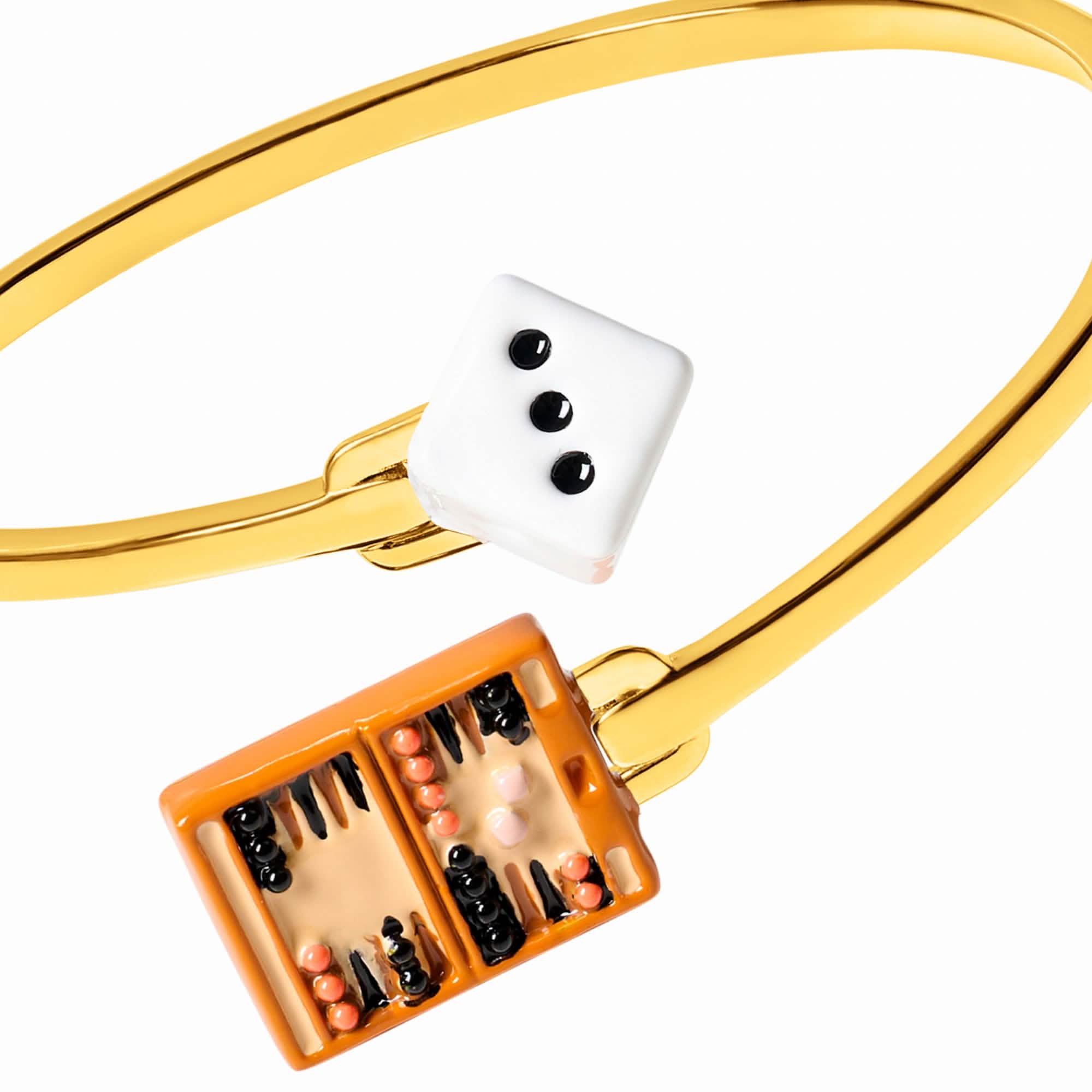 Dice & Backgammon Bangle (Gold) - Image 2