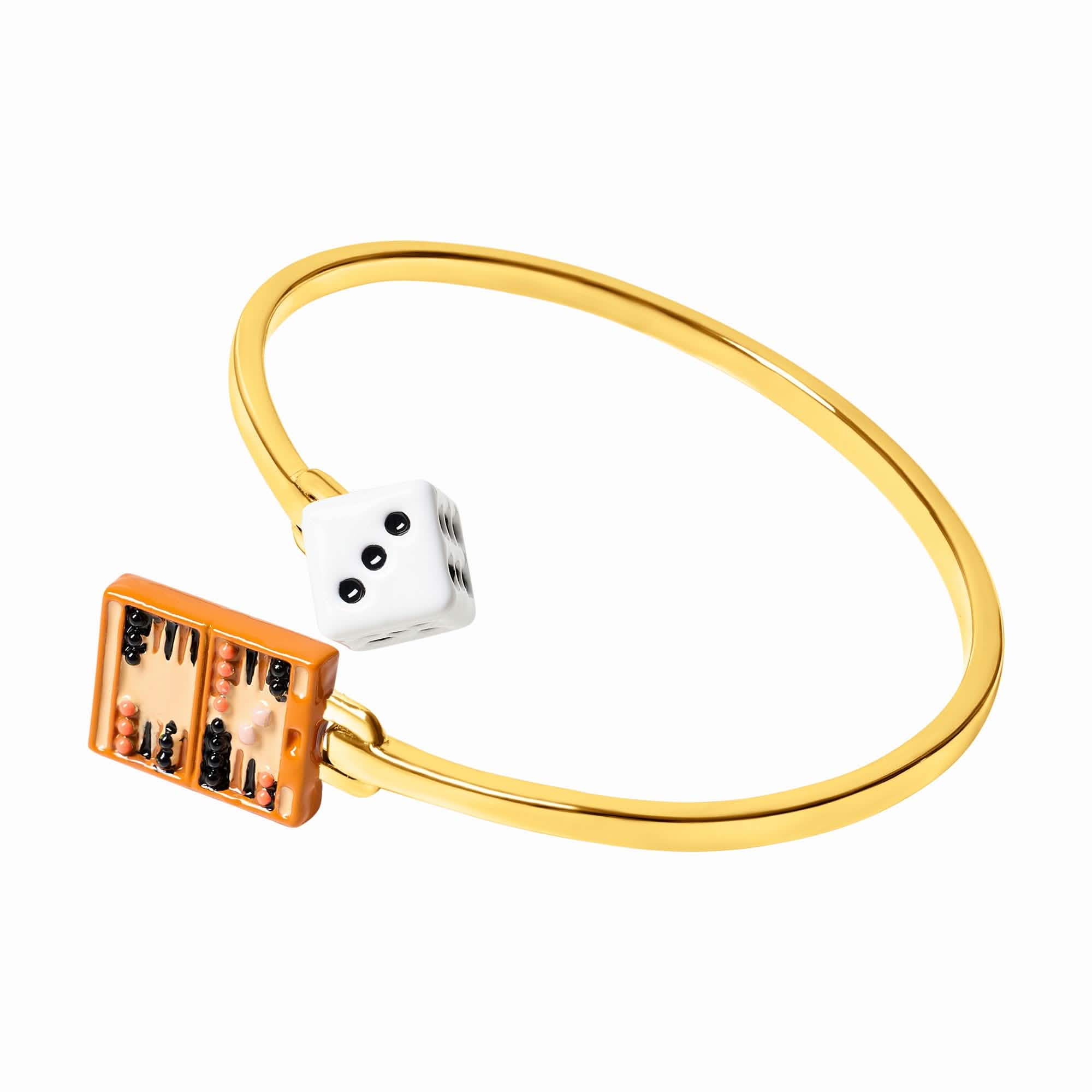 Dice & Backgammon Bangle (Gold) - Image 3