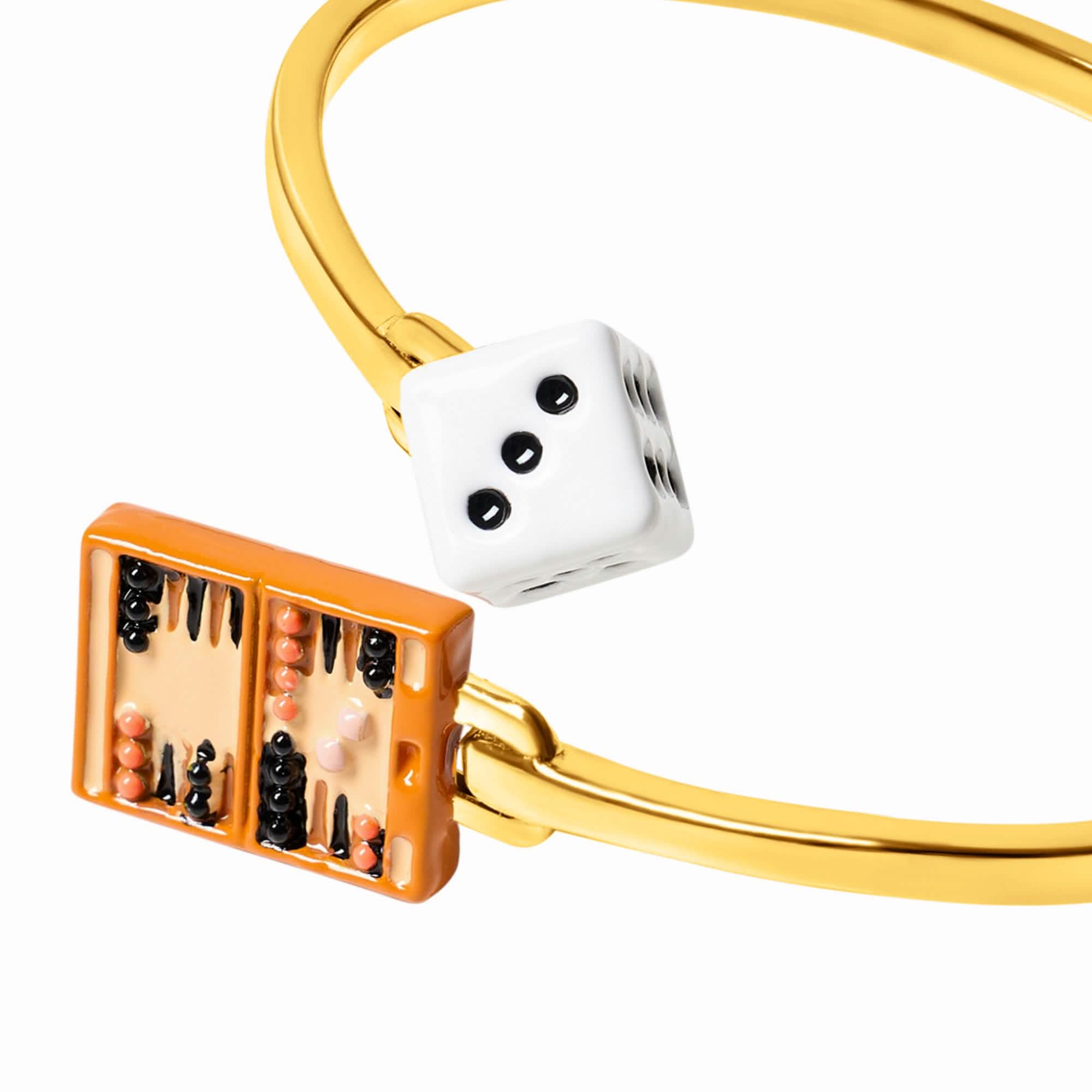 Dice & Backgammon Bangle (Gold) - Image 4