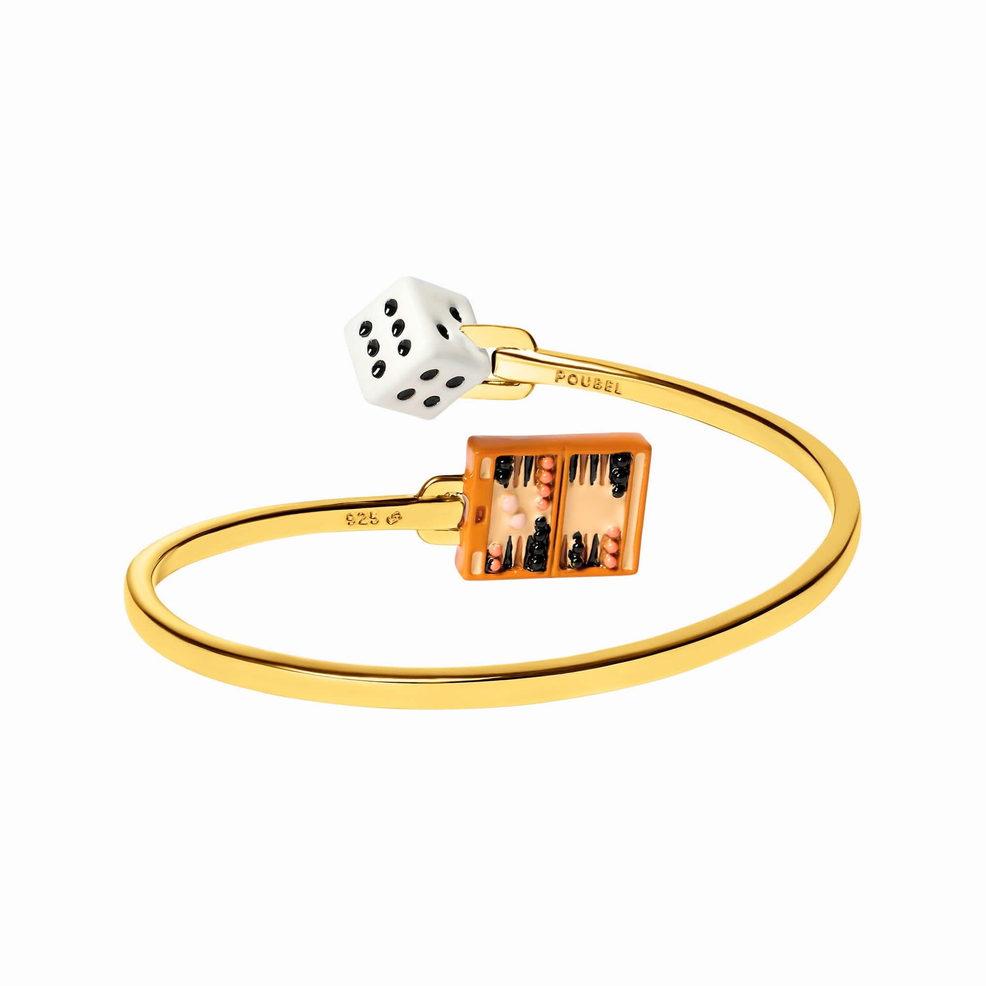Dice & Backgammon Bangle (Gold) - Image 5
