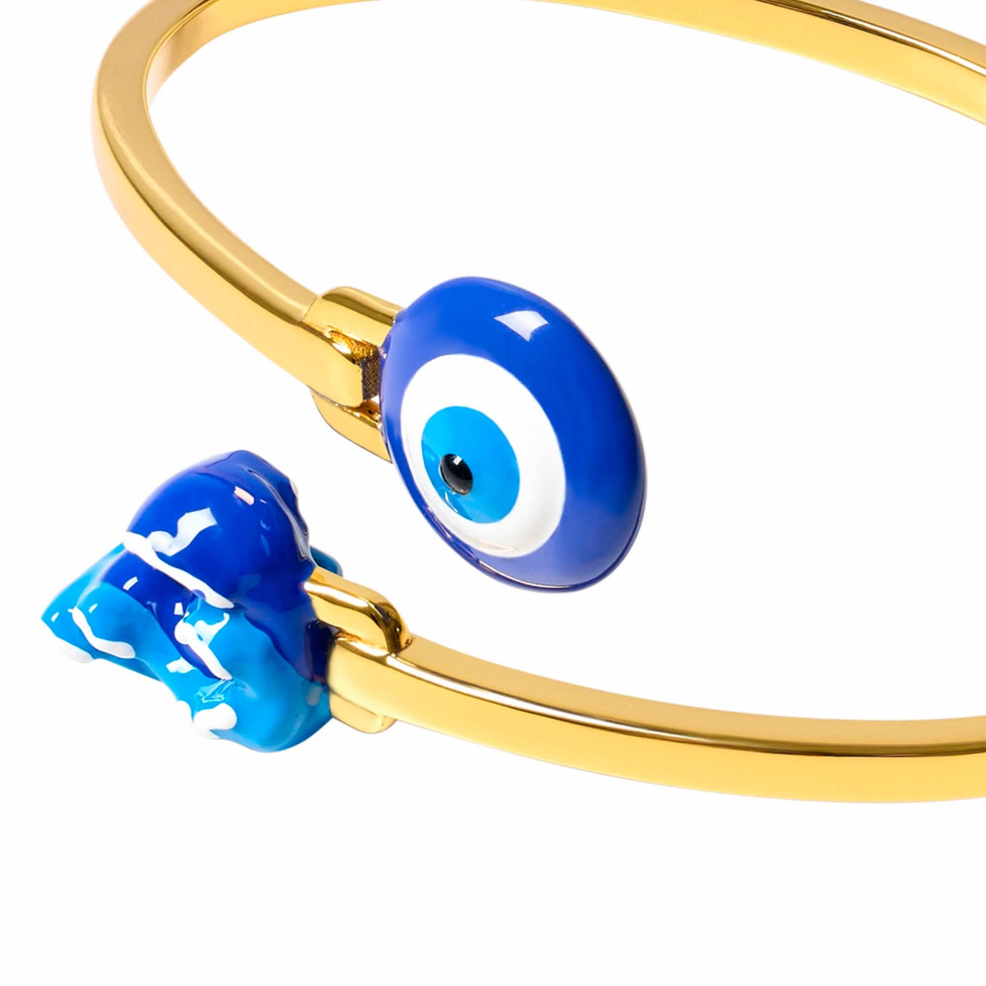 Evil Eye & La Mer Bangle (Gold) - Image 4