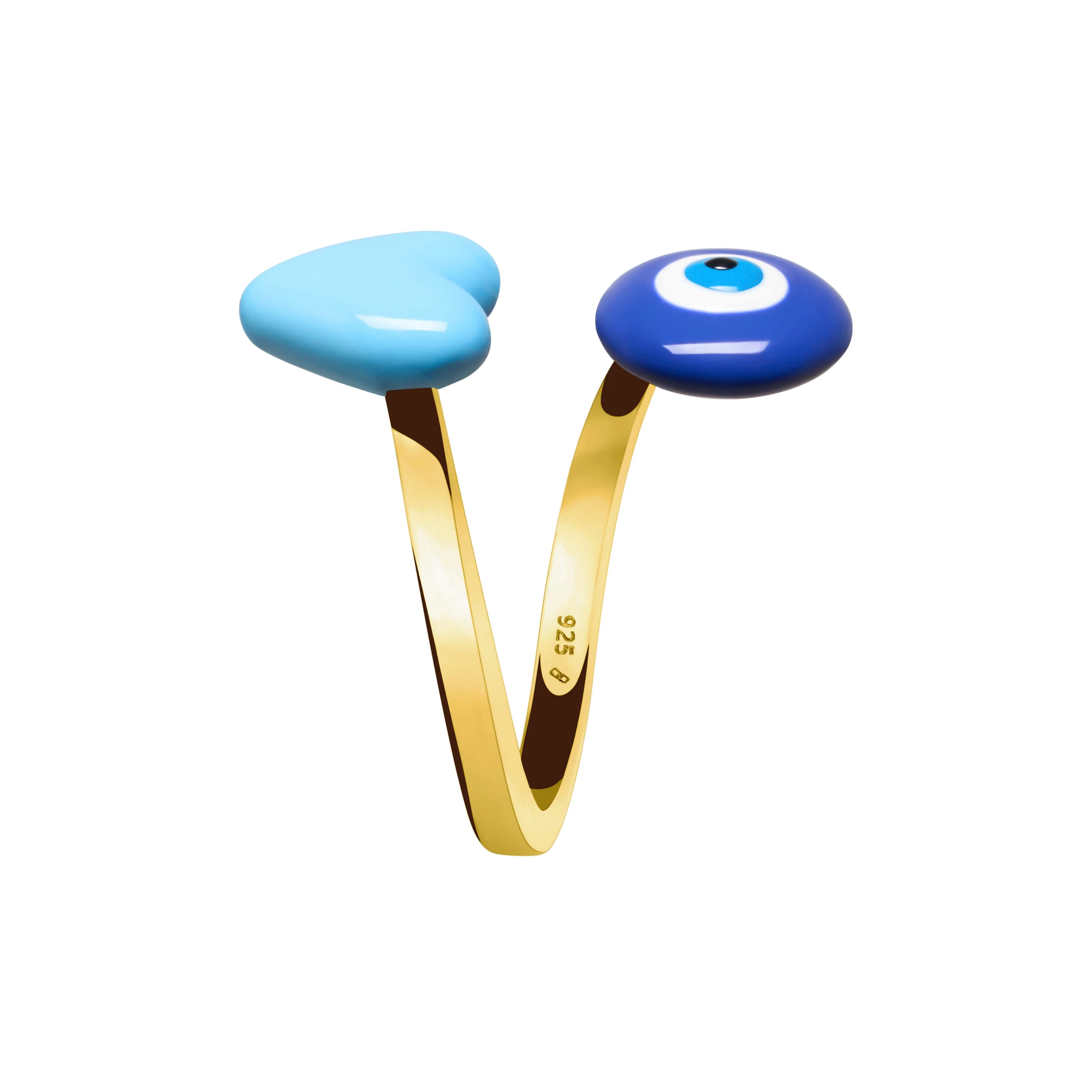 Evil Eye Wrap Ring (Gold) - Image 5