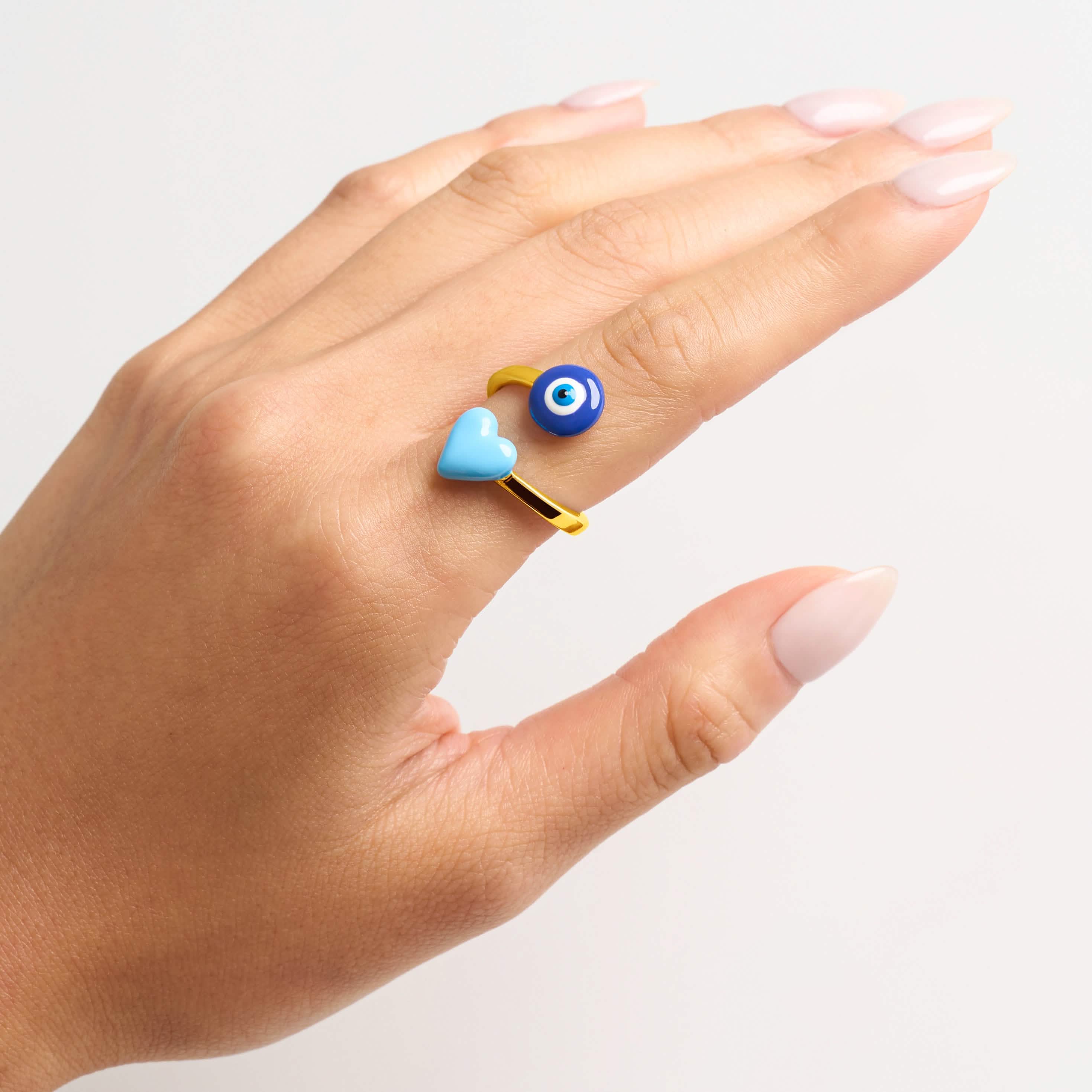 Evil Eye Wrap Ring (Gold) - Image 8