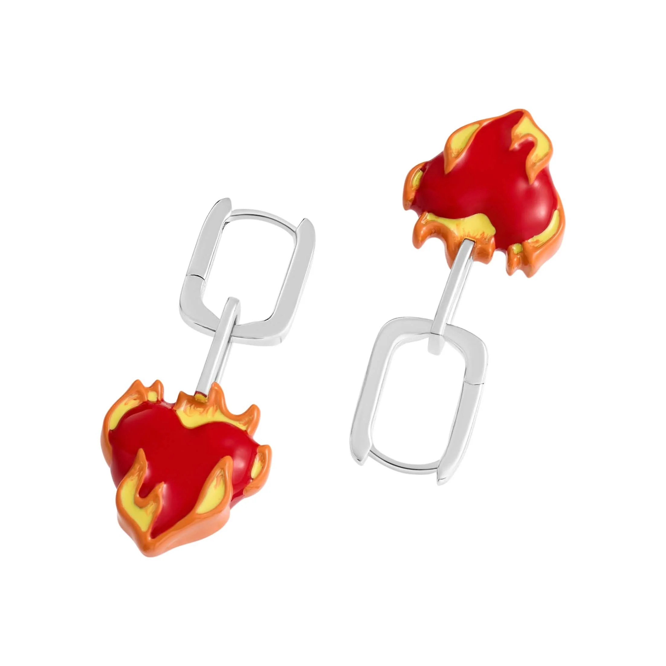 Heart-On-Fire Pendant Earrings - Image 5
