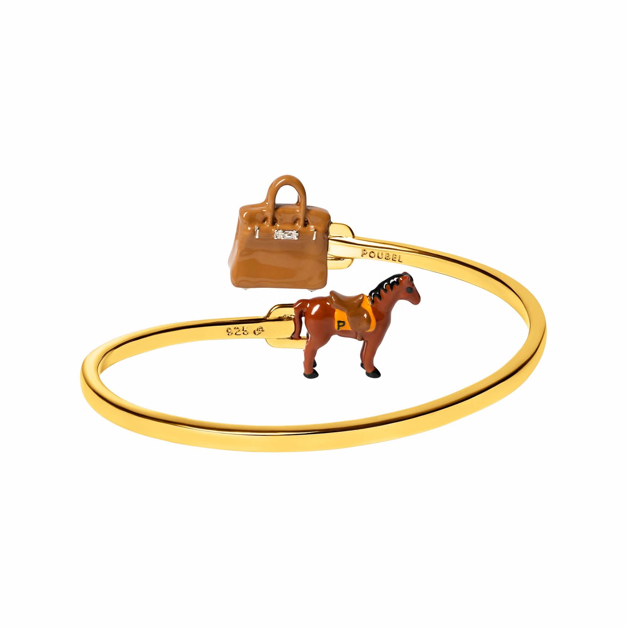 Horse & Bag Bangle (Gold) - Image 5