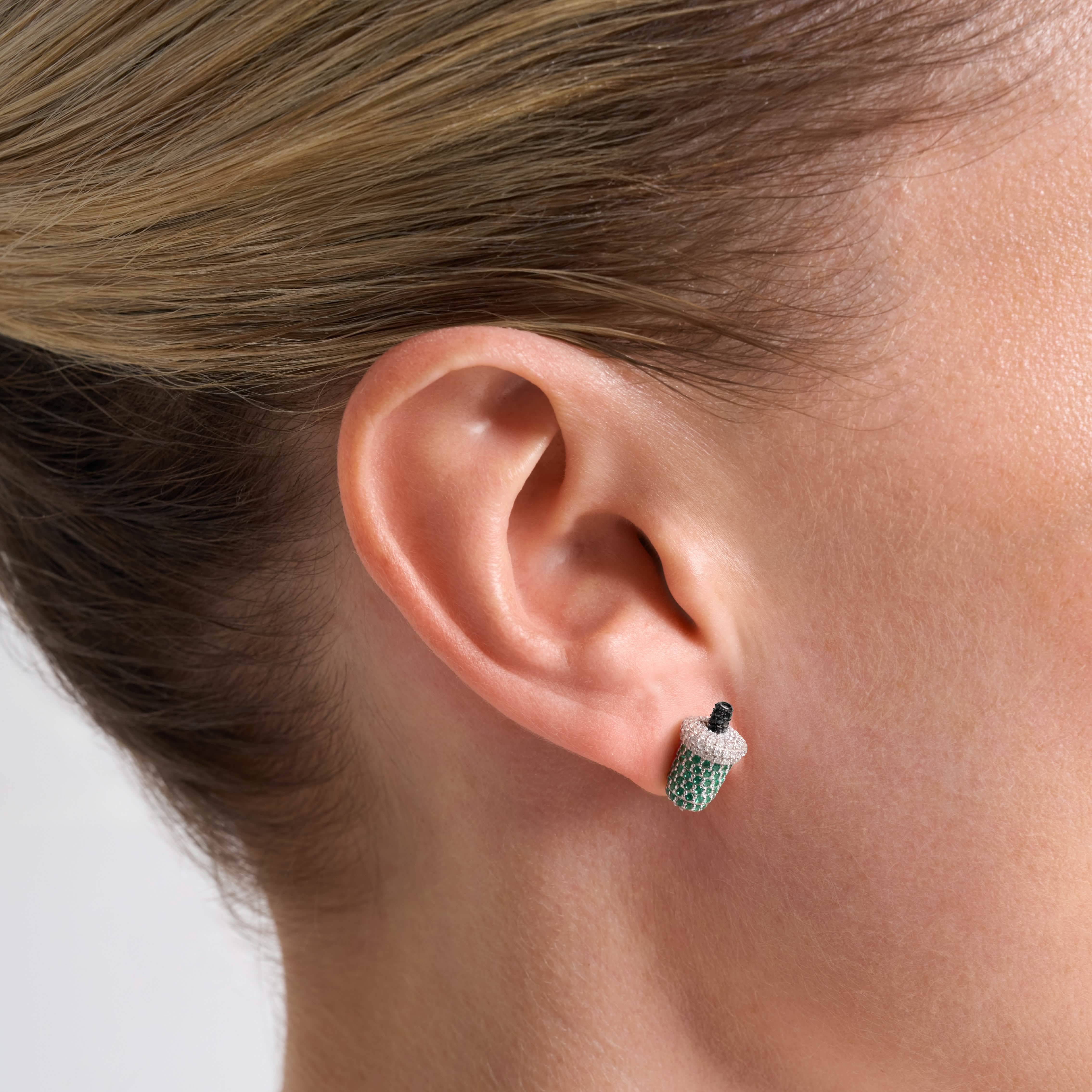 Iced Matcha Stoneset Studs - Image 5