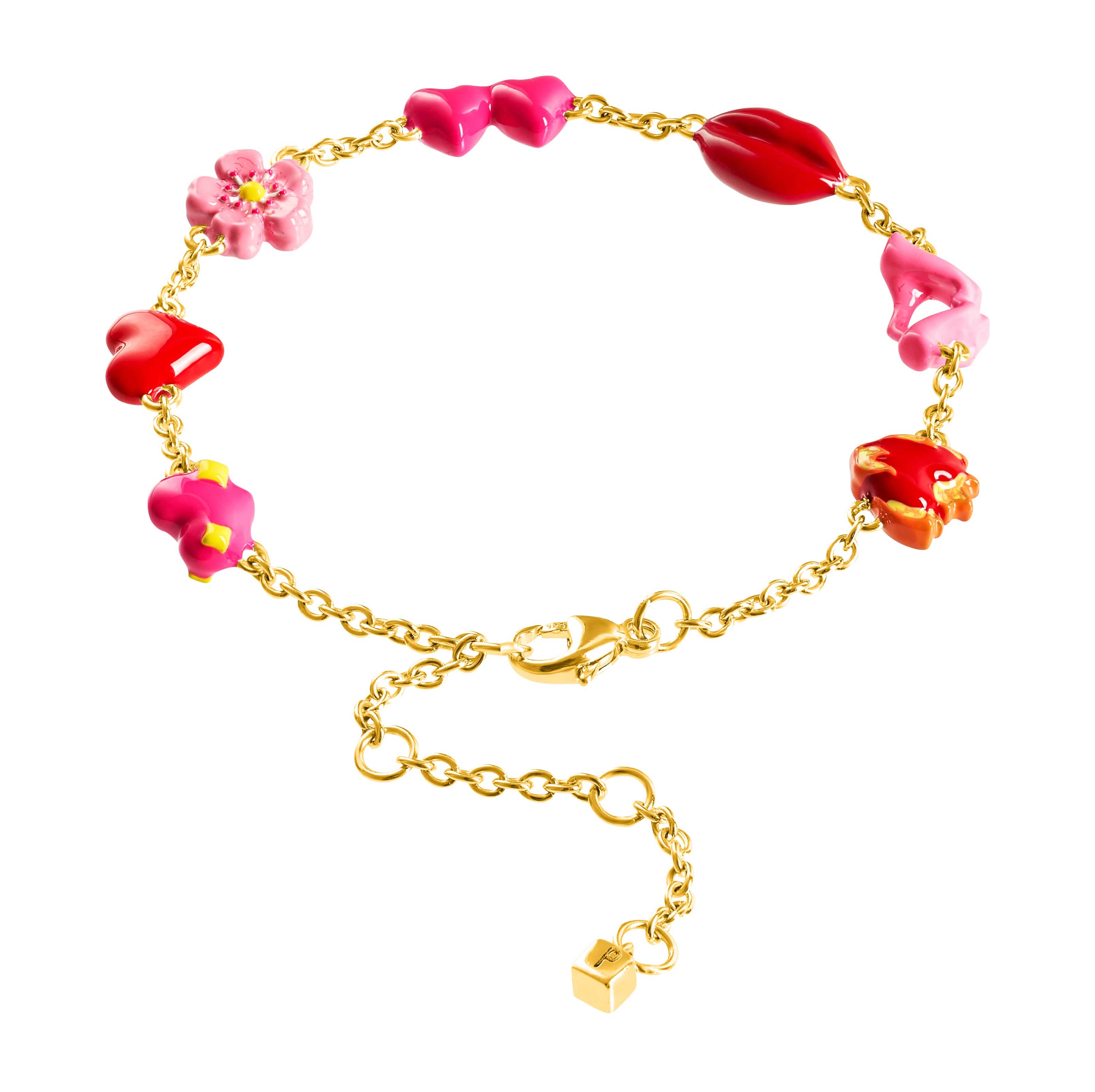 L'Amour Mini Charm Bracelet (Gold) - Image 4