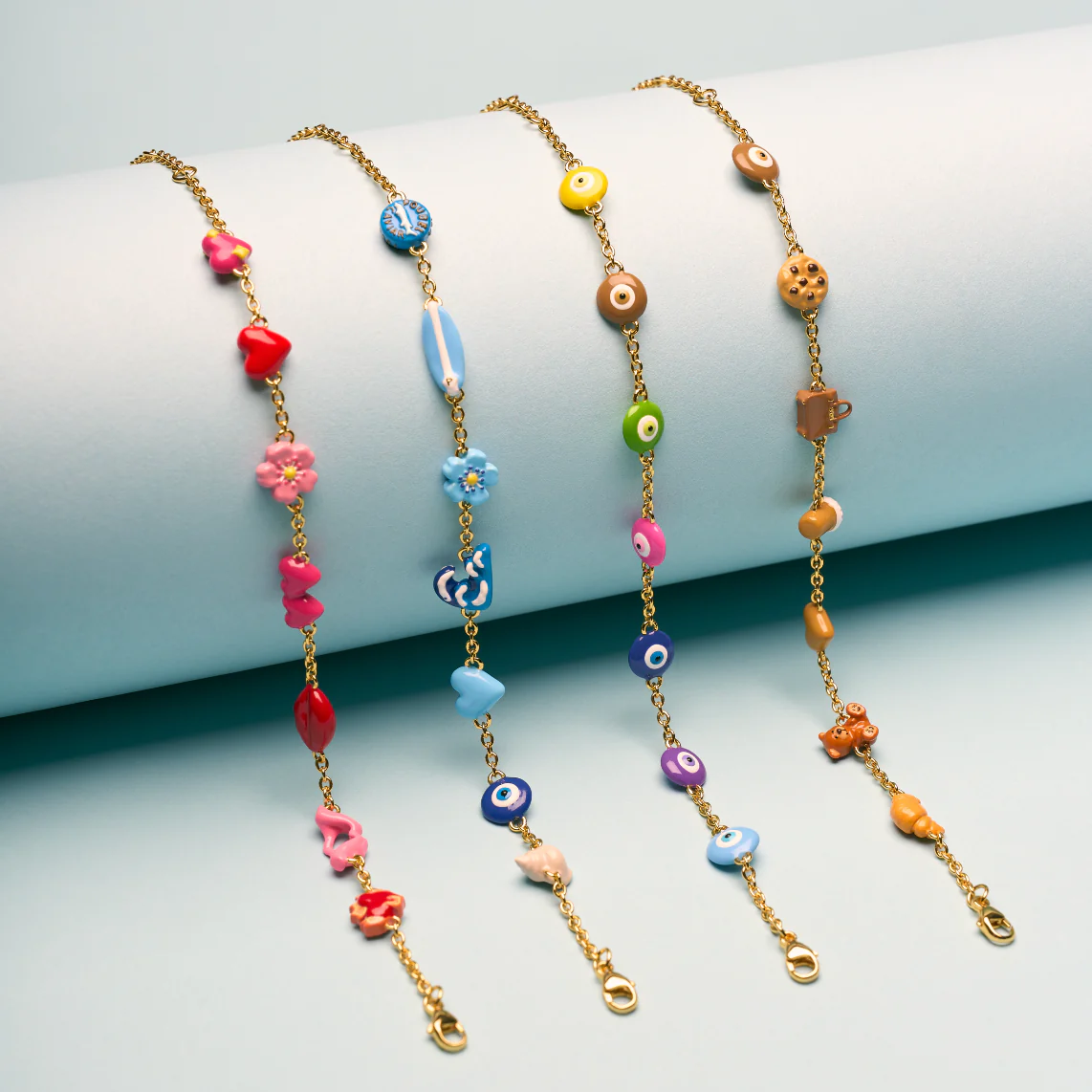 L'Amour Mini Charm Bracelet (Gold) - Image 5