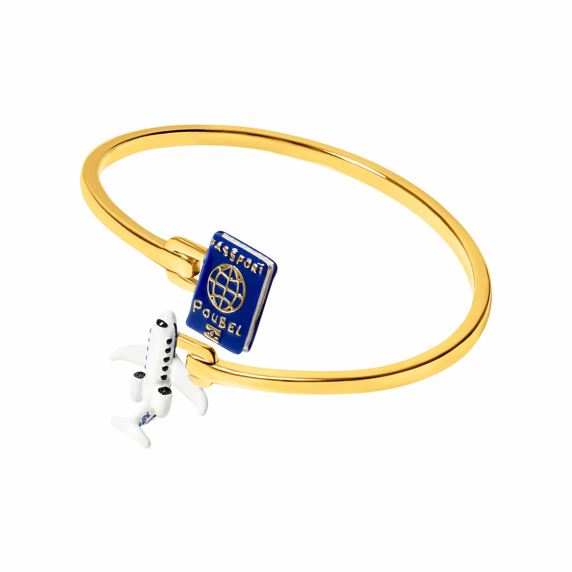 Passport & Jet Bangle (Gold) - Image 3