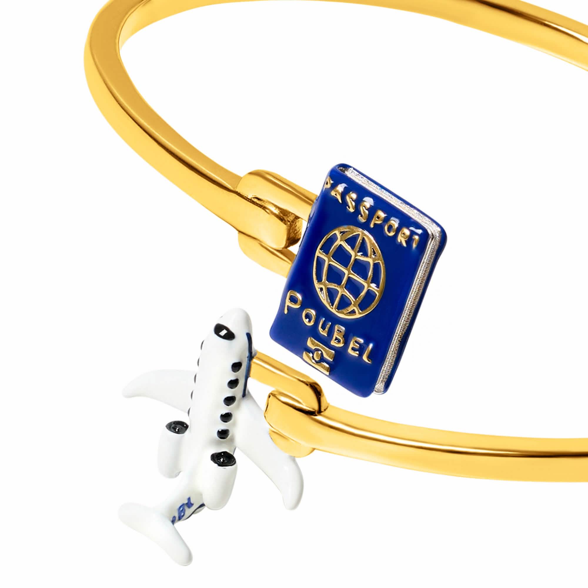 Passport & Jet Bangle (Gold) - Image 4