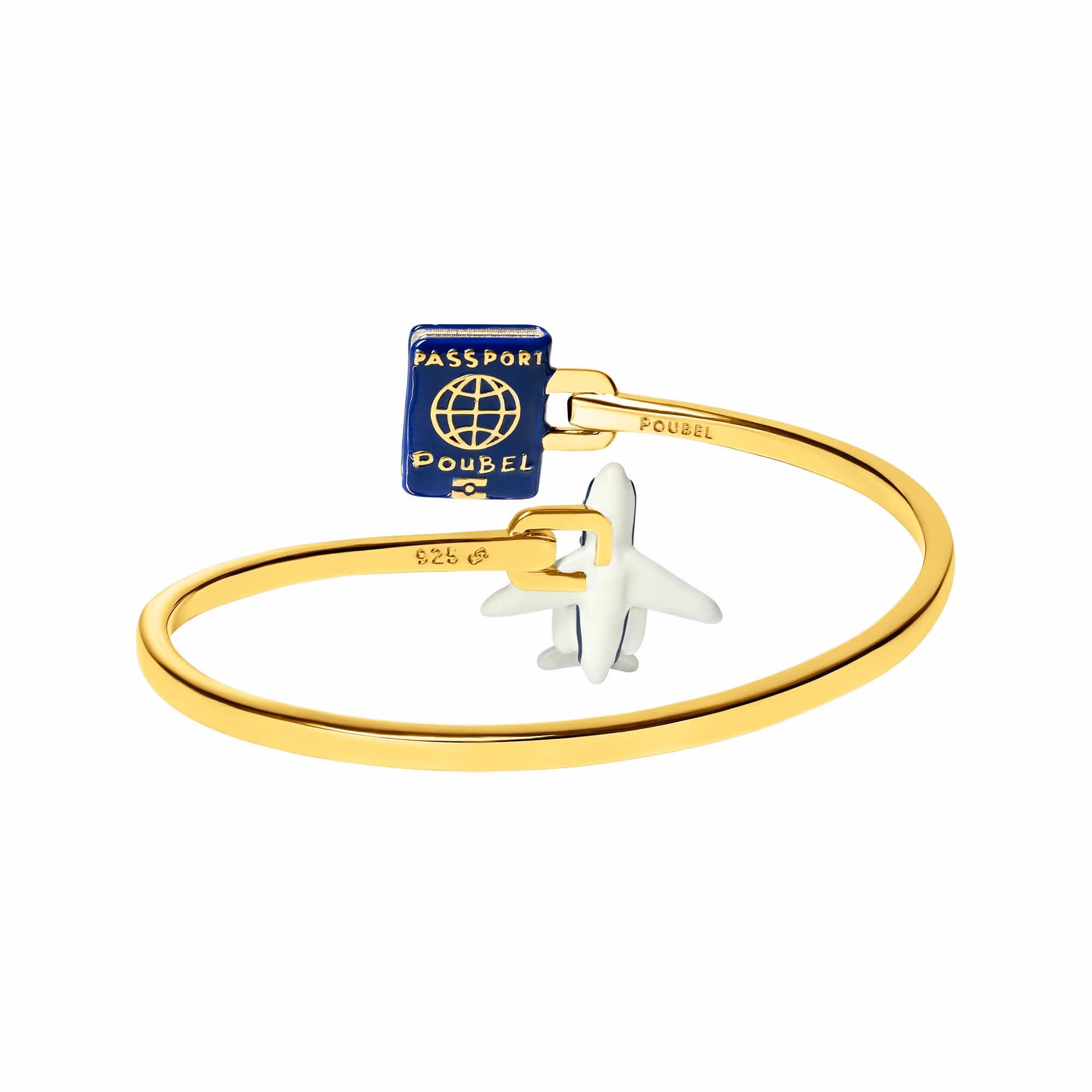 Passport & Jet Bangle (Gold) - Image 5