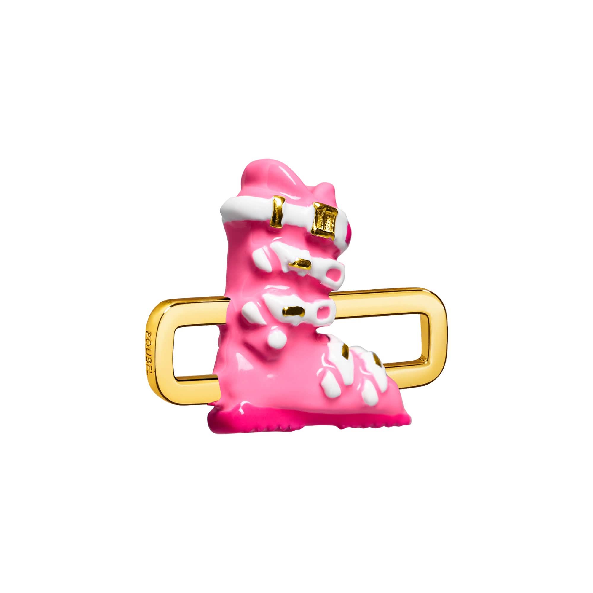 Pink Ski Boot Charm (Gold) - Image 2