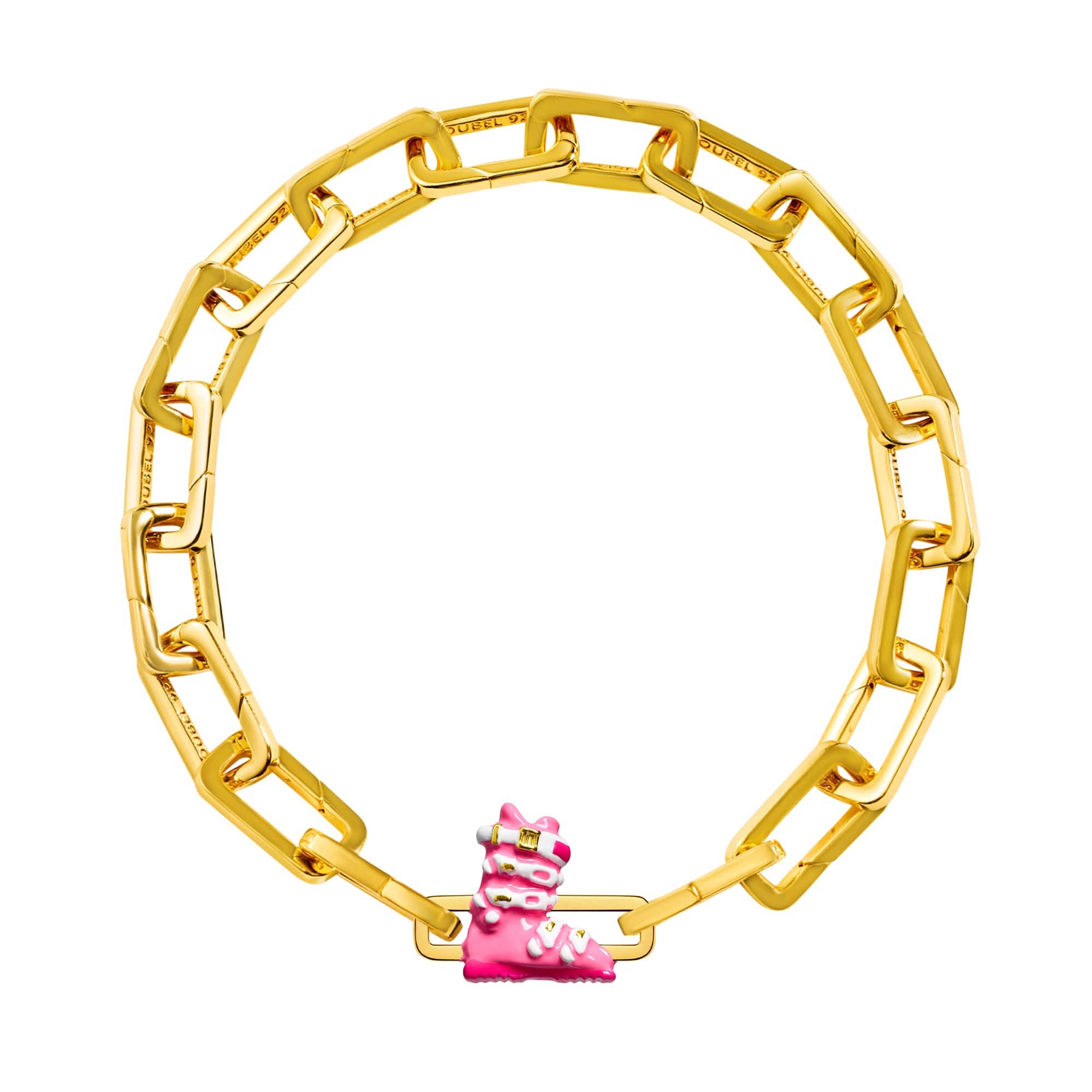 Pink Ski Boot Charm (Gold) - Image 6