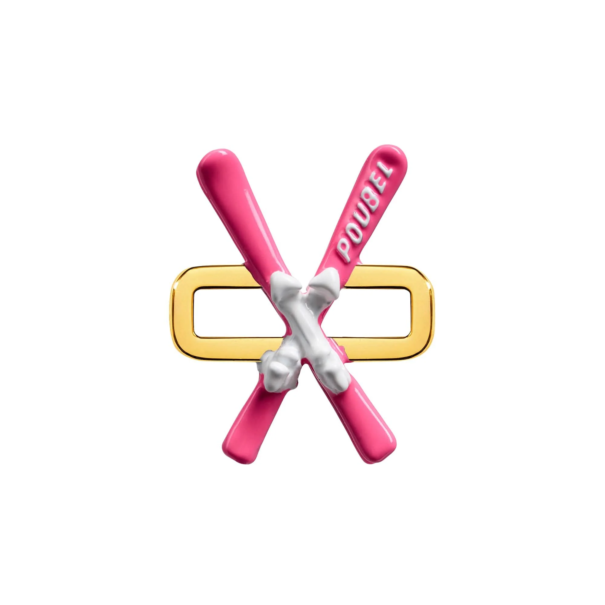 Pink Skis Charm (Gold) - Image 4