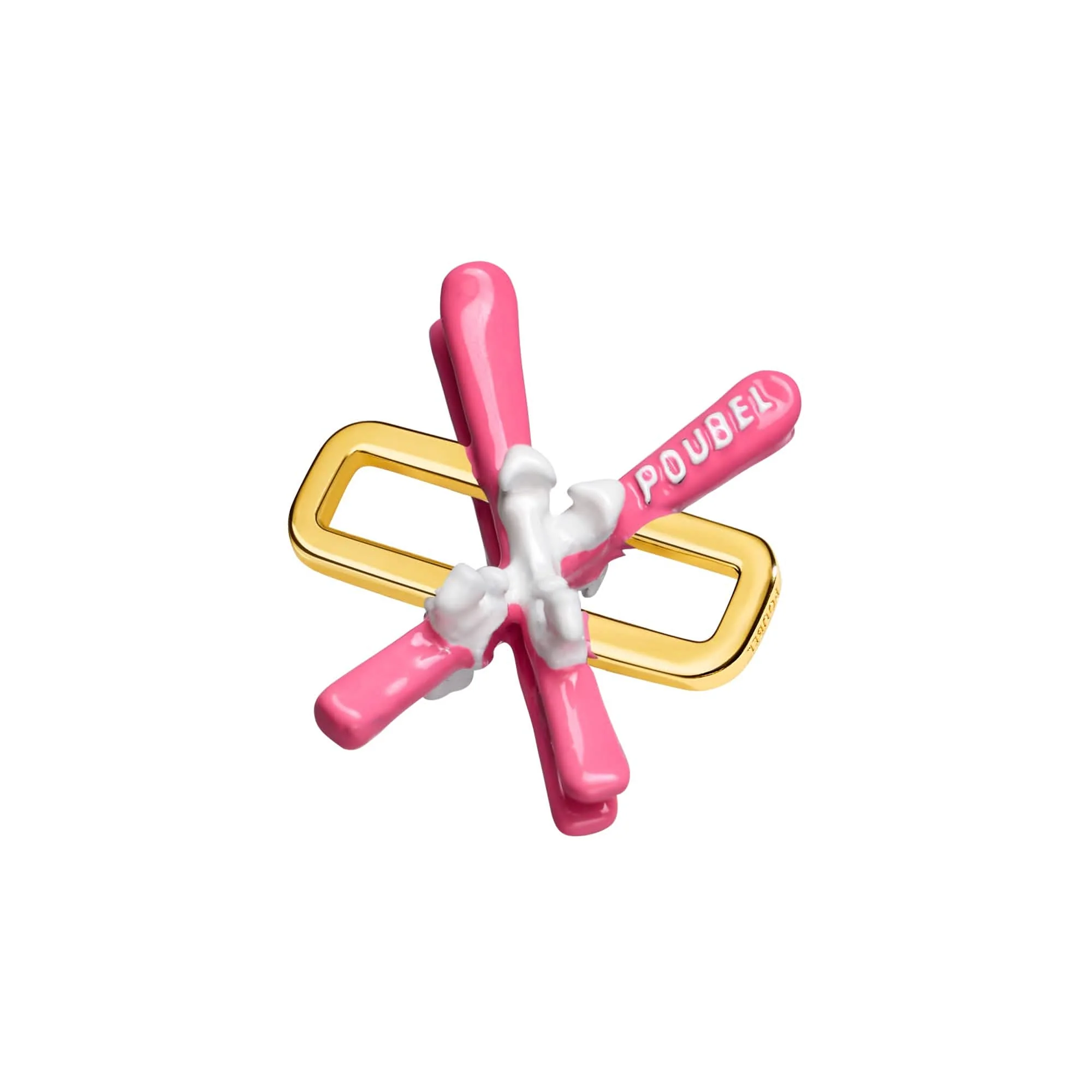 Pink Skis Charm (Gold) - Image 5