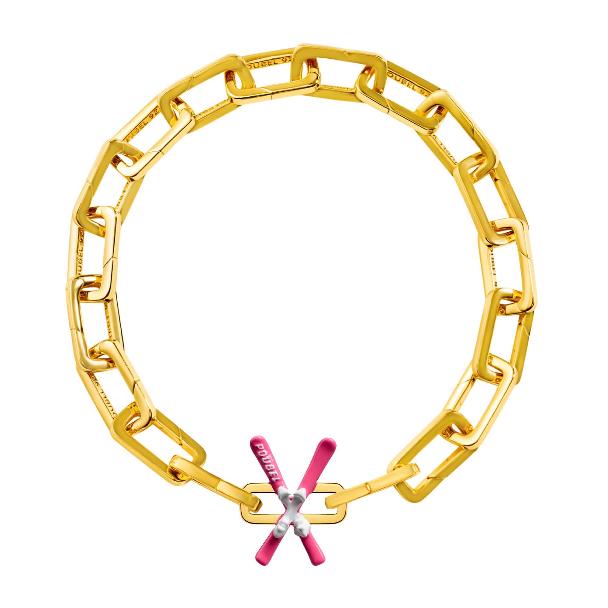 Pink Skis Charm (Gold) - Image 6