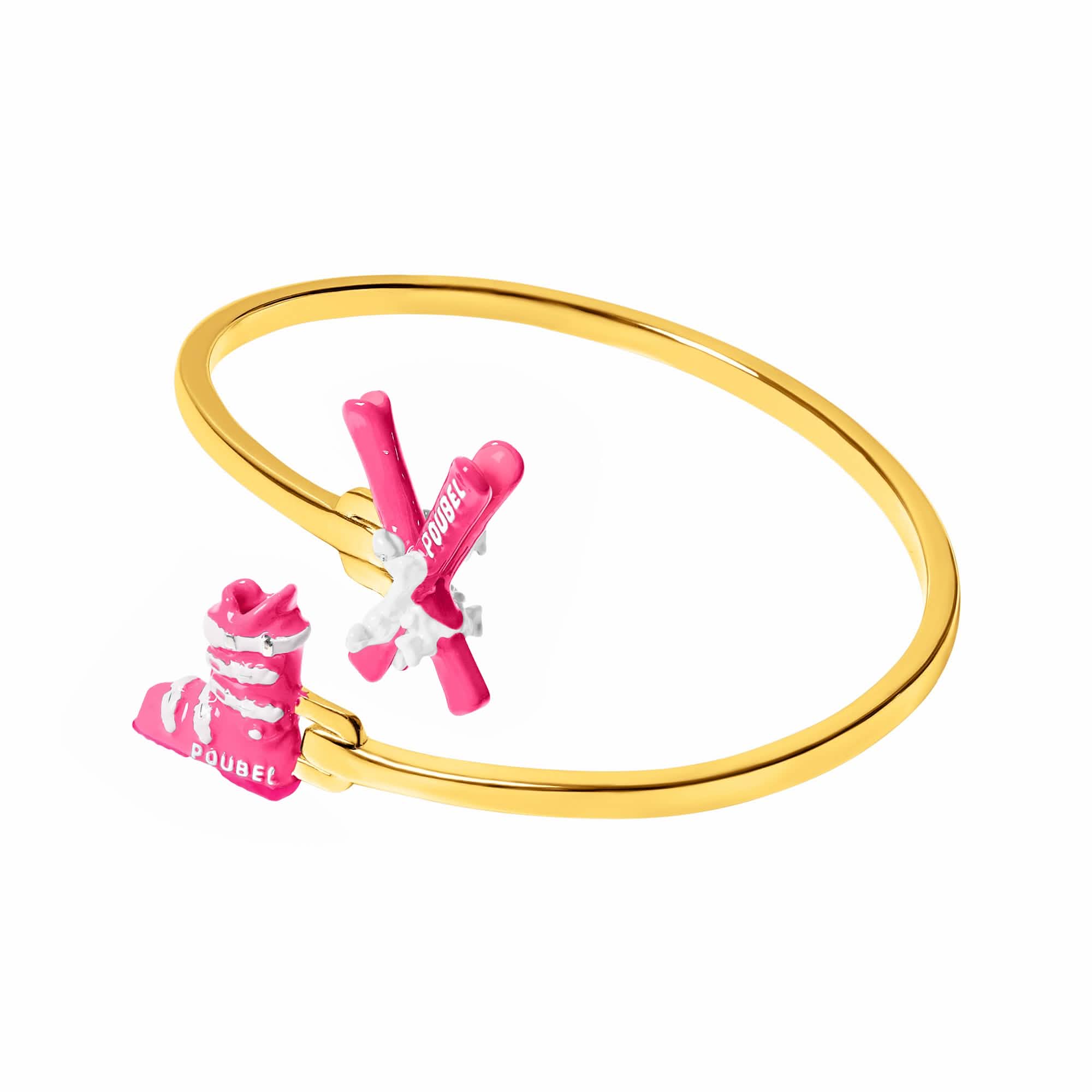 Pink Skis & Pink Ski Boot Bangle (Gold) - Image 3