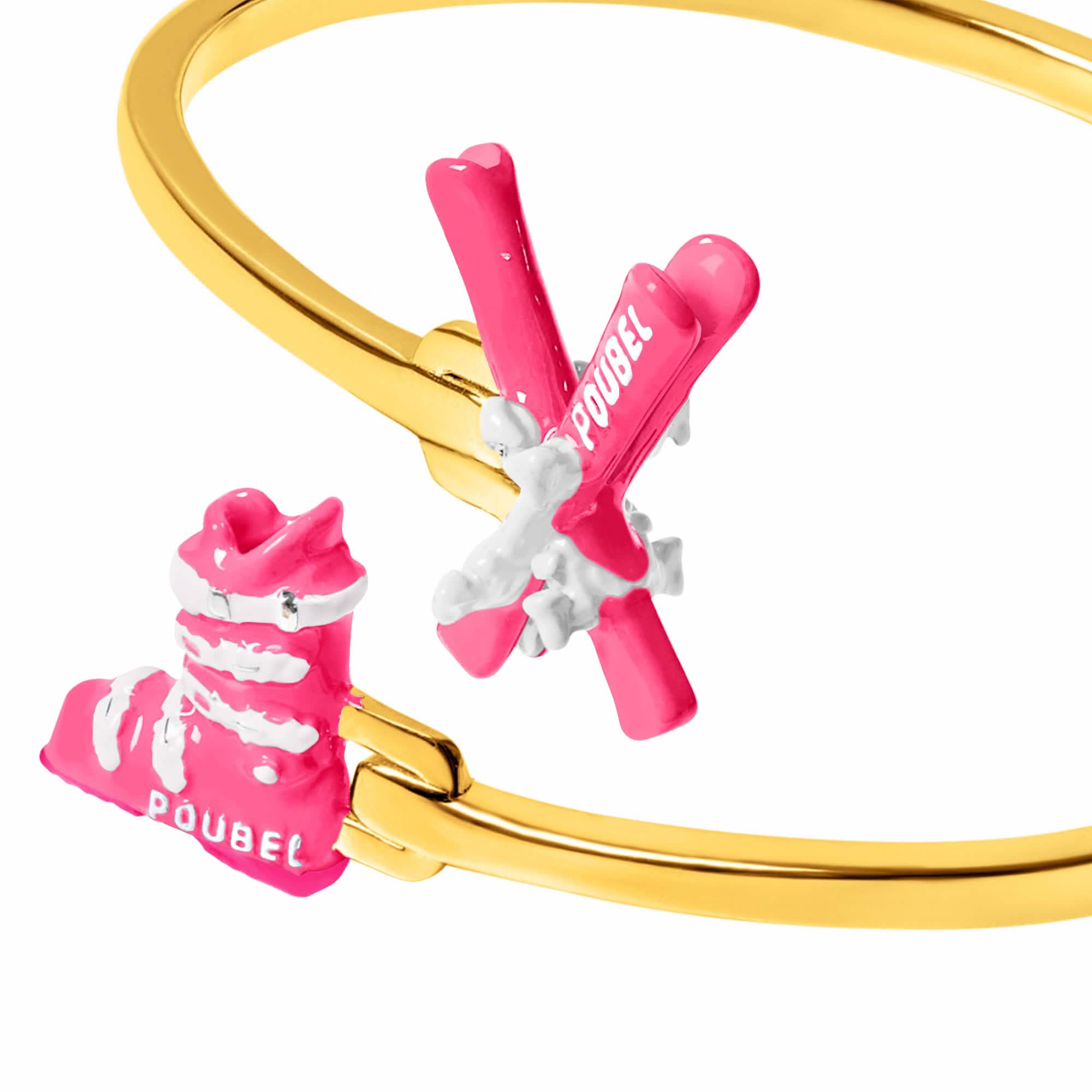Pink Skis & Pink Ski Boot Bangle (Gold) - Image 4