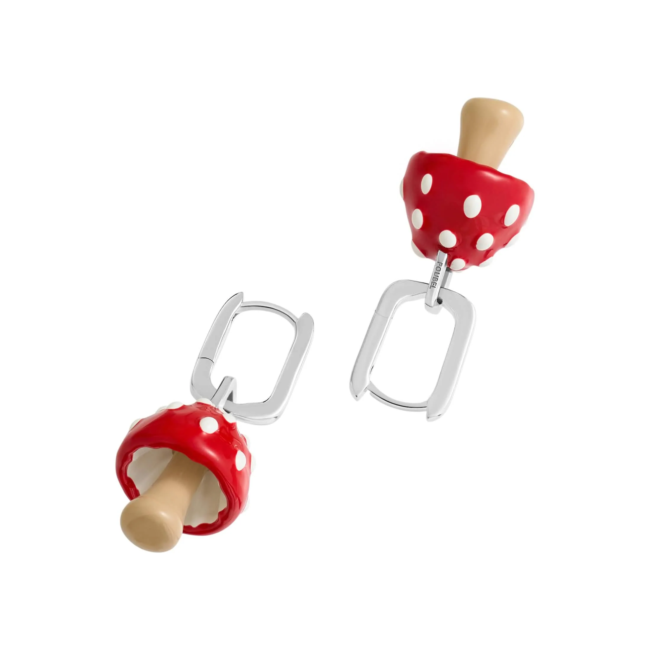 Red Mushroom Pendant Earrings - Image 5