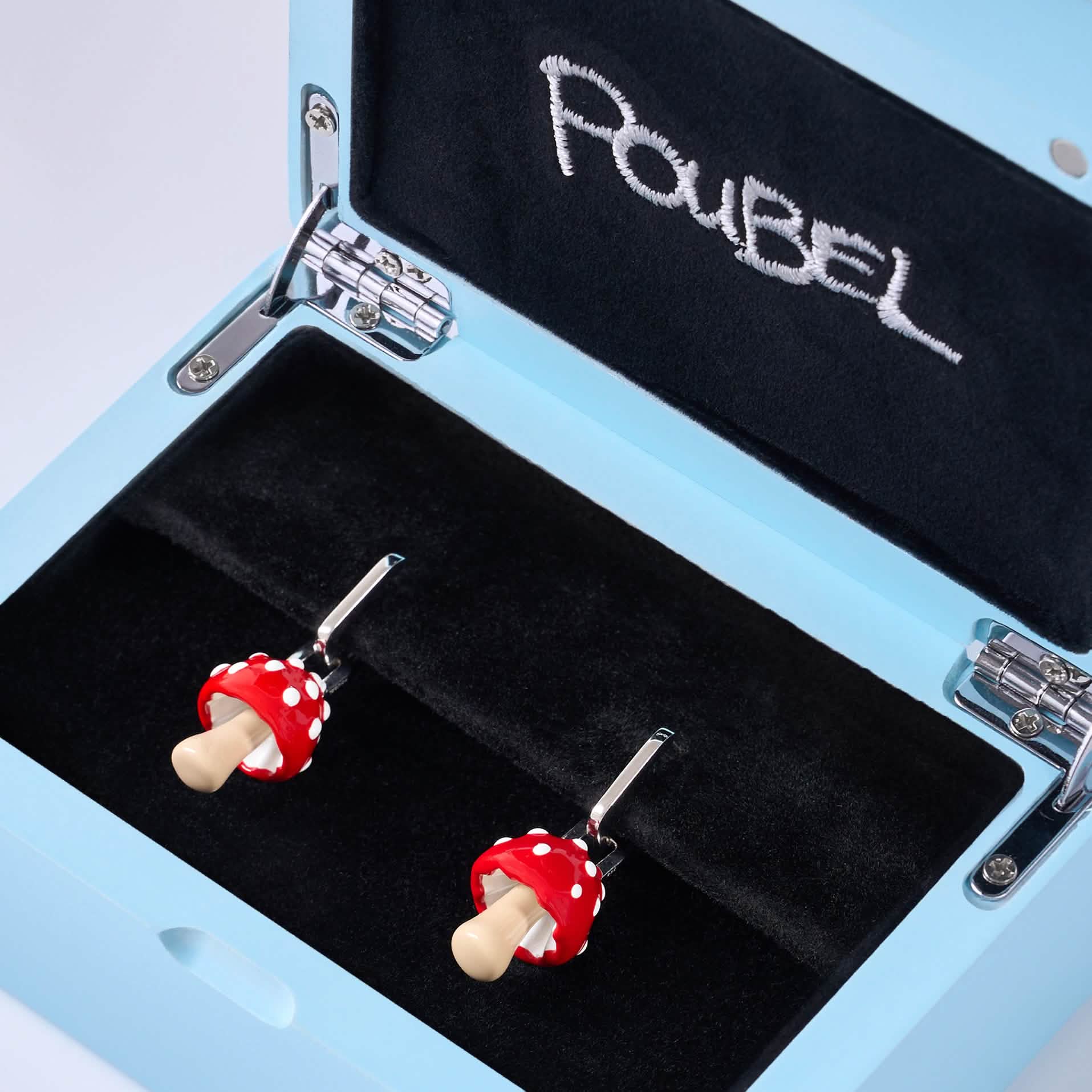 Red Mushroom Pendant Earrings - Image 7